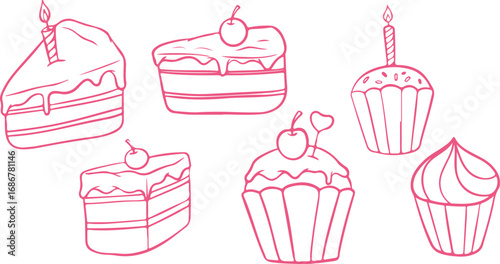 Cupcakes, Cakes, Desserts, Sweet Treats, Pastry, Confectionery, Bakery Goods, Sweets, Black White Art, Delicious Desserts, Sweet Tooth, Celebration Cakes, Cupcake Icons, Dessert Patterns, Cake Designs