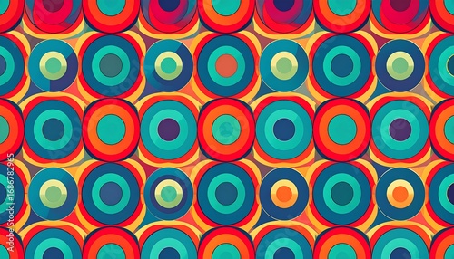 Retro concentric circles pattern