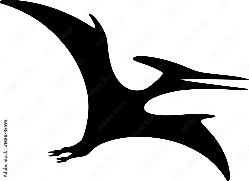 Fototapeta premium Pterodactyl Silhouette Vector Illustration