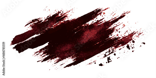 ink brushstroke on white background with visible splashes for watercolor style effect. grunge isolated on white background,	