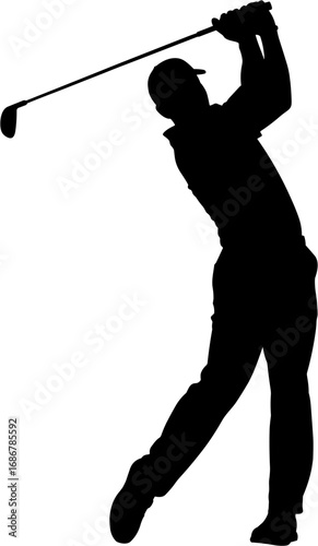 Male Golfer Silhouette Vector Illustration