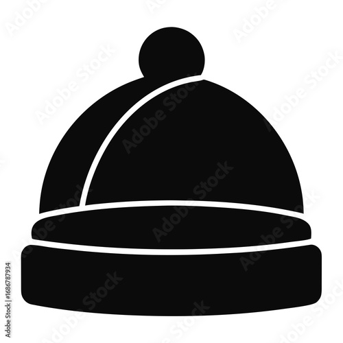 Simple Black Beanie Icon Design