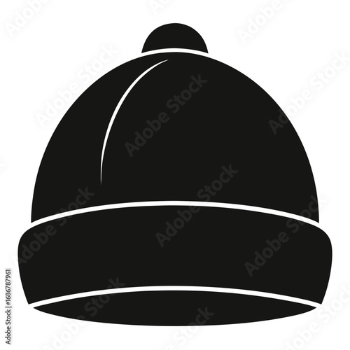 Simple Black Beanie Icon Design
