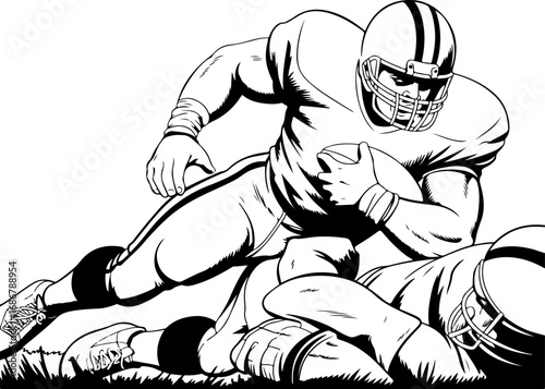 American Football  Players, Sports Art, Team Vector Bundle