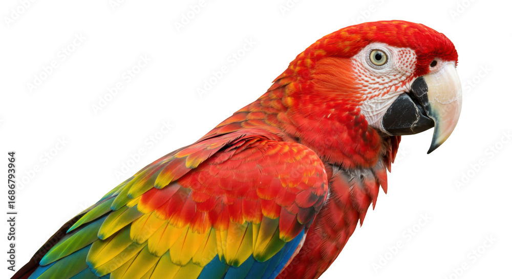 Fototapeta premium Closeup of a Scarlet Macaw Parrot.