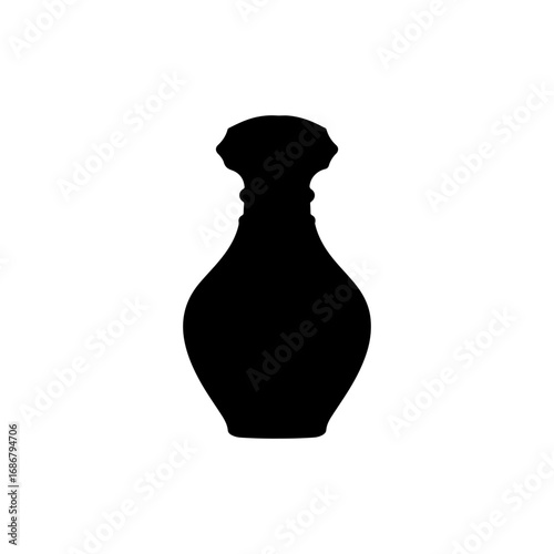 Perfume bottle silhouette vector flat design.