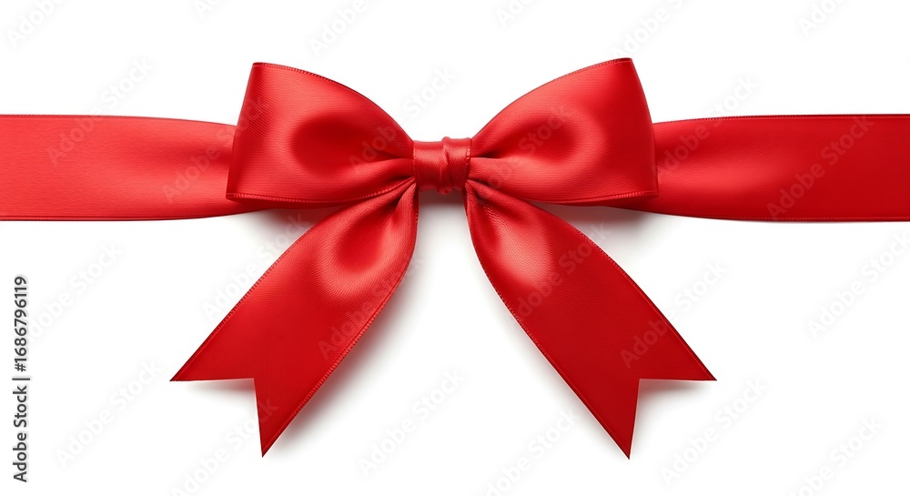 Fototapeta premium Red Satin Ribbon Bow.