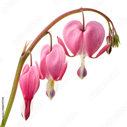 Pink bleeding heart flower isolated on a transparent background png