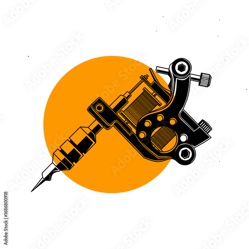 vector illustration of an tattoo machine