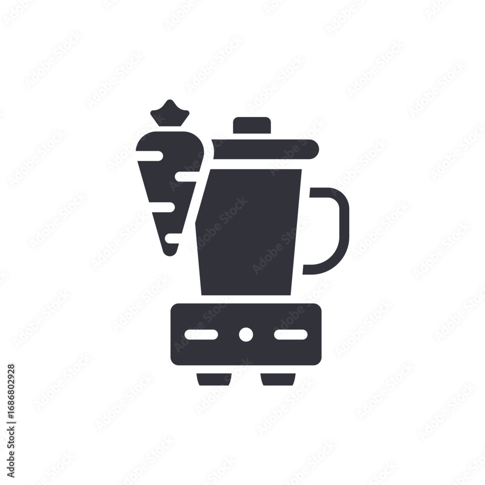 Obraz premium Blender With A Carrot Icon Depicts The Concept Of Healthy Eating Habits And Juices