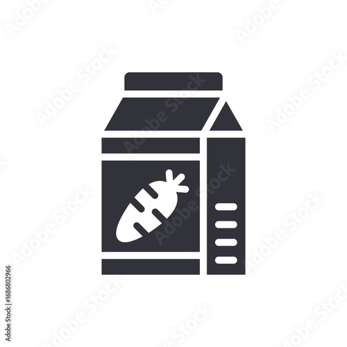 Minimalist Depiction Of Carrot Juice In A Cardboard Container Symbolizing Healthy Nutrition