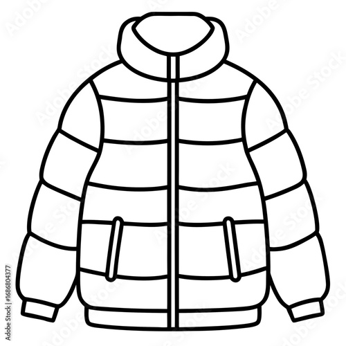 Puffer Jacket Outline – Front View