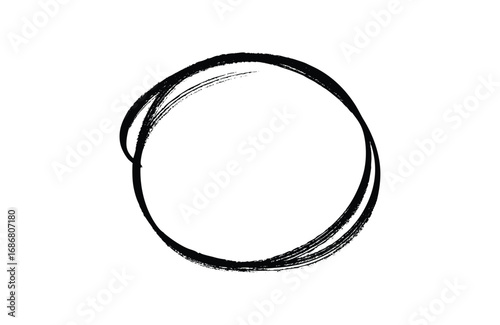 Circle highlight mark on a transparent background. Highlight hand drawing different circles isolated on a background.