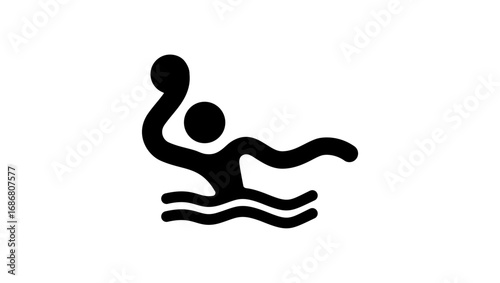 Water Polo symbol, black isolated silhouette