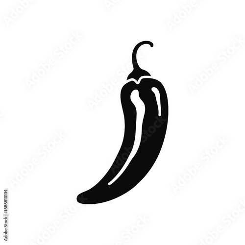 A black and white image of a chili pepper