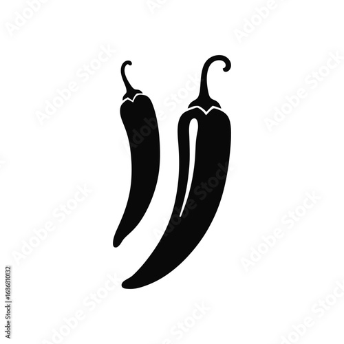 A black and white image of a chili pepper