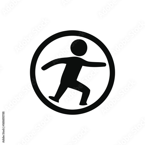 A black silhouette of a person on a surfboard icon vector