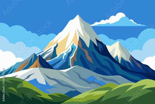 mountain landscape with blue sky
