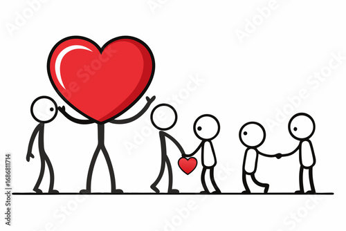 happy family with heart
