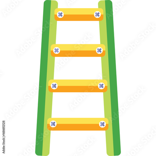 Portable Ladder Vector Flat Illustration