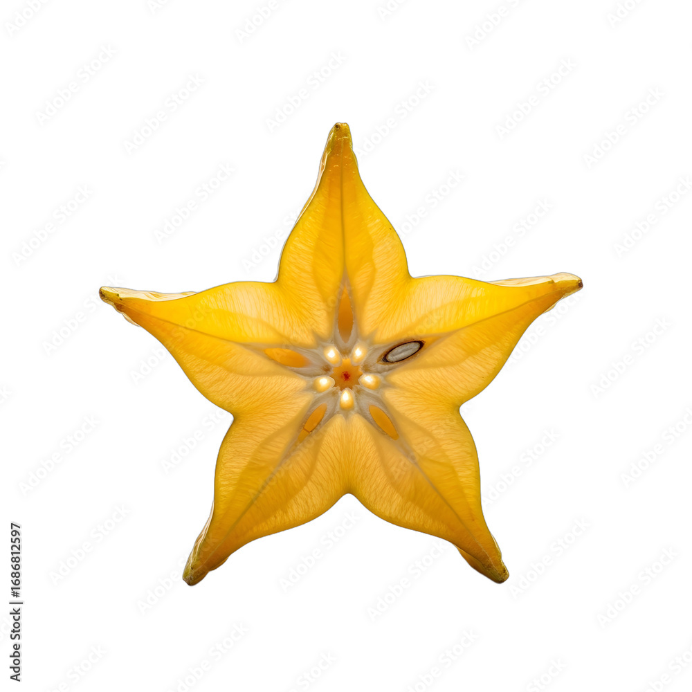 Naklejka premium Detailed Star Fruit Isolated Objects on Transparent Background