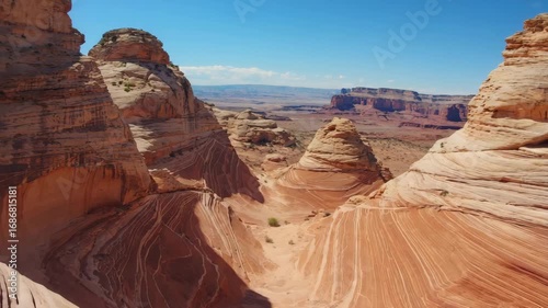 Exploring The Wave, Arizona, unusual sandstone rock formation