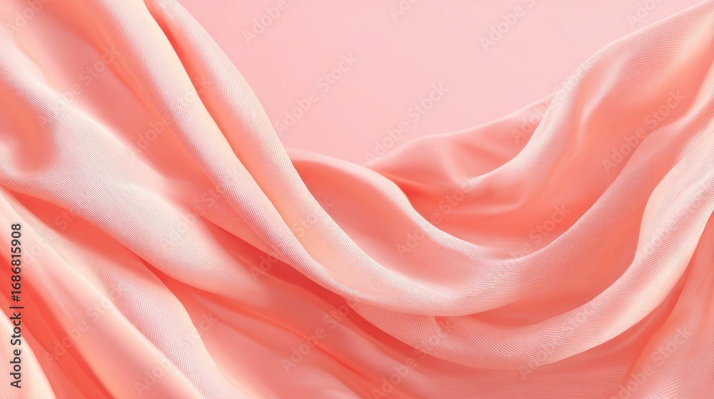 Obraz premium Elegant drapes of soft pink fabric create a serene and stylish atmosphere, perfect for fashion and decor concepts.