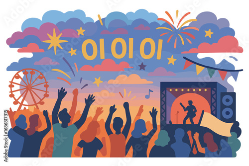 Vibrant Skies Host Music Festival Revelry as 'Oi Oi Oi' Lyrics Shine