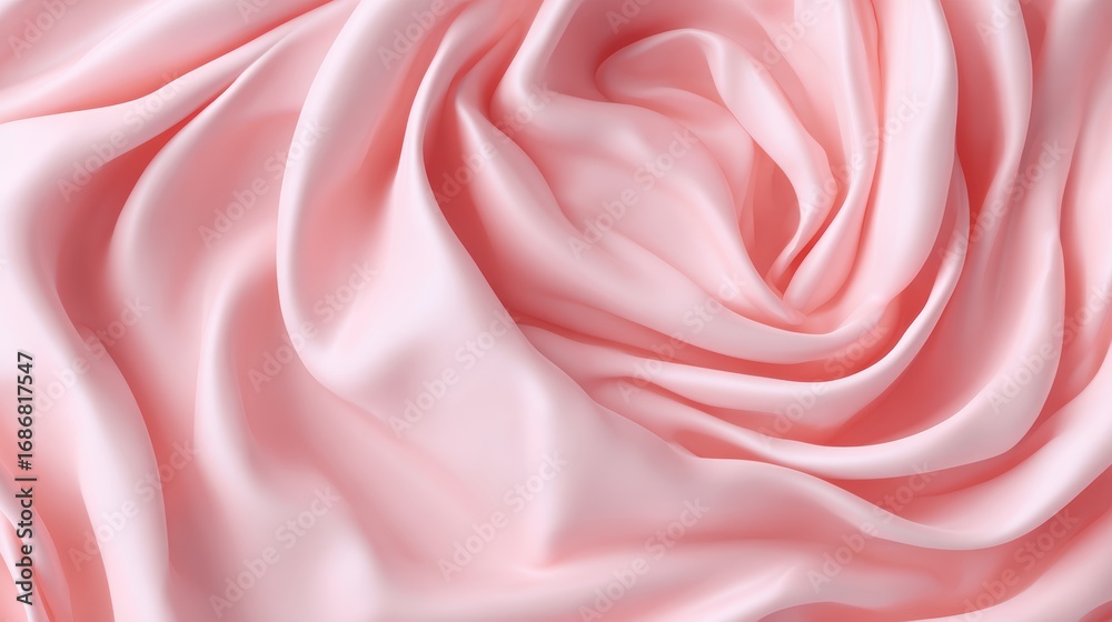 Obraz premium Soft pink silk fabric with smooth, flowing folds creating an elegant texture for fashion and design projects.