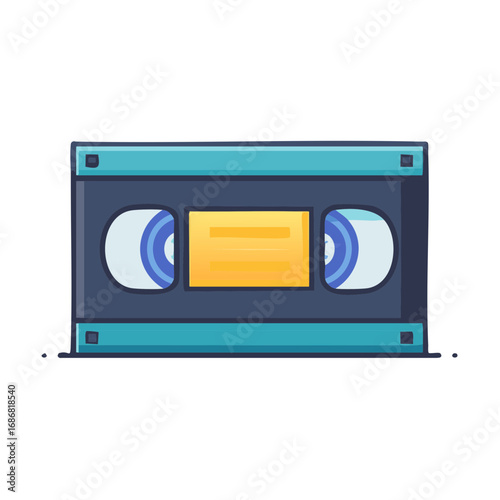 Vintage VHS Videocassette Tape Retro Home Video Media Entertainment Technology Icon