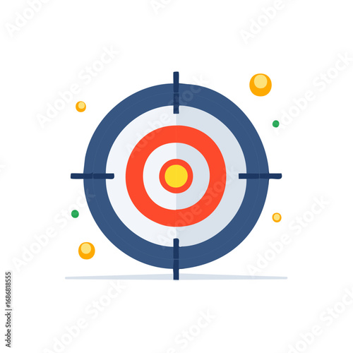 Target with crosshairs and colorful circles aiming for goal concept illustration