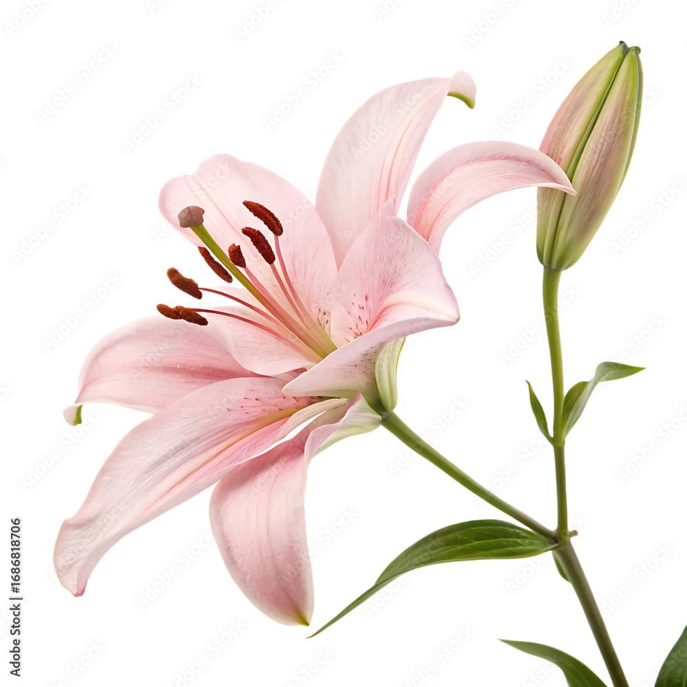 Naklejka premium White easter lily flower isolated on a transparent background png