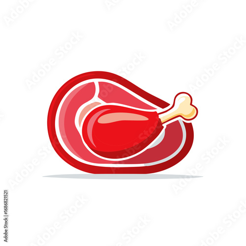 Raw meat vector illustration fresh meat portion food product
