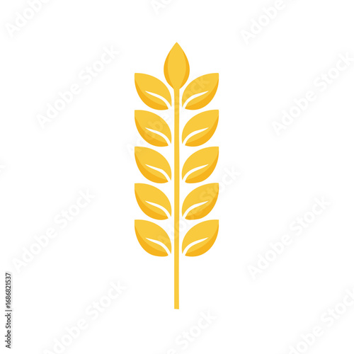 Golden Wheat Stalk Illustration, Farm Harvest, Cereal Grain Vector Design