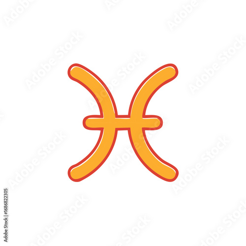 Orange Pisces Sign Horoscope Zodiac Astrology Astrological Symbol Icon