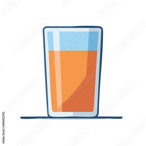 Cartoon glass of fresh orange juice or drink illustration