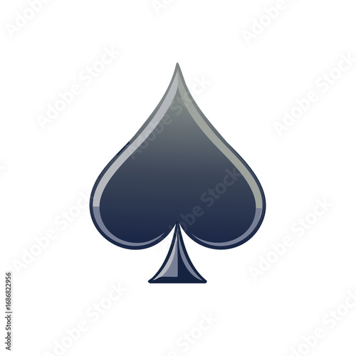 Elegant Spade Suit Symbol for Games of Chance or Traditional Card Decks