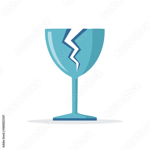 Illustration depicting a fragile item with a broken stem glass indicating care during shipment and handling