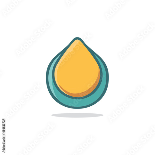Teal blue and yellow drop icon clean design graphic
