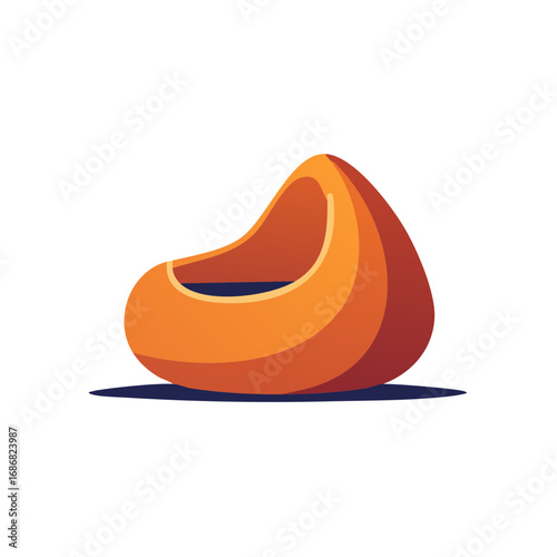 Modern abstract ergonomic beanbag or lounge chair illustration in warm gradient colors