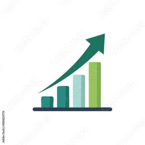 Growing Graph Showing Increases with Arrow Symbolizing Success and Positive Business Direction