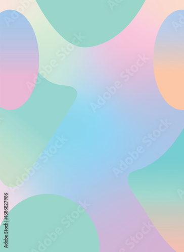 Soft Pastel Gradient Abstract Background with Fluid Organic Shapes