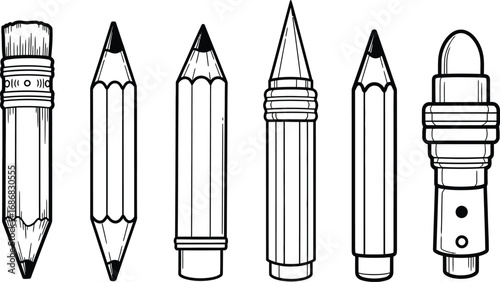 Collection of diverse pencils and drawing tools, showcasing artistic creativity and stationery essentials.