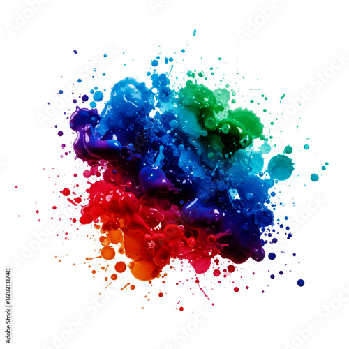 Abstract splash of vibrant colorful ink
