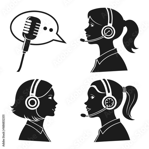 Call center operators and microphone headset communication