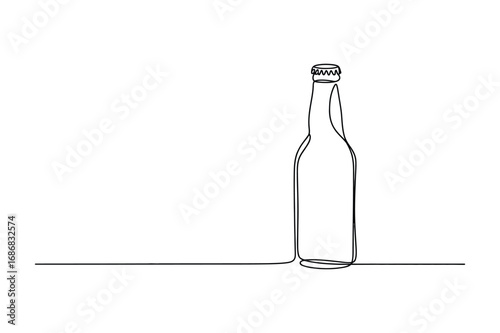 One Line Bottle Illustration – Minimalist Drink Container Drawing