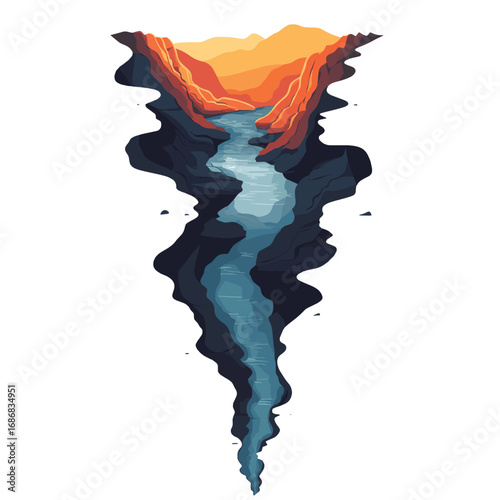 Fissure , vector style simple color