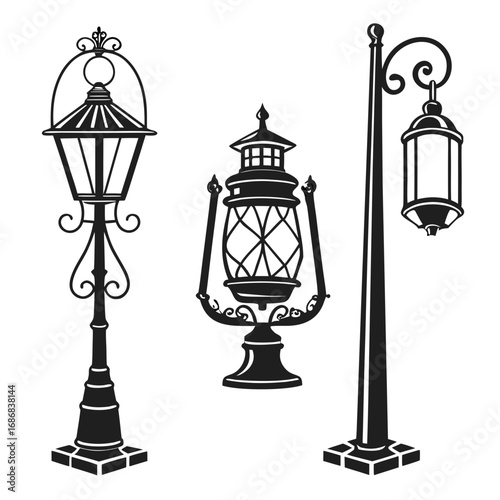 Traditional oil lamps decorative street lights vintage