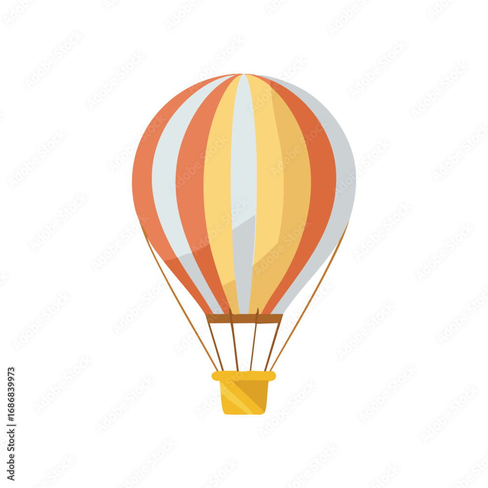 Obraz premium Colorful hot air balloon with basket transportation travel