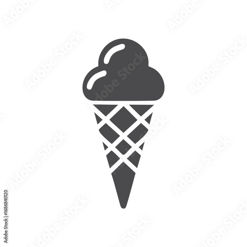 Dark gray ice cream cone icon dessert sweet